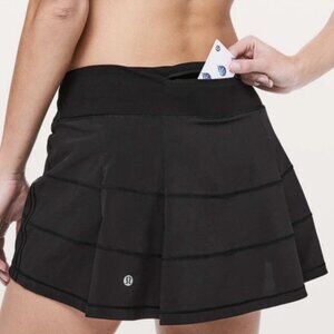Lululemon Black Pace Rival Mid-Rise Sport Tennis Running Golf Skort Womens -Sz 2